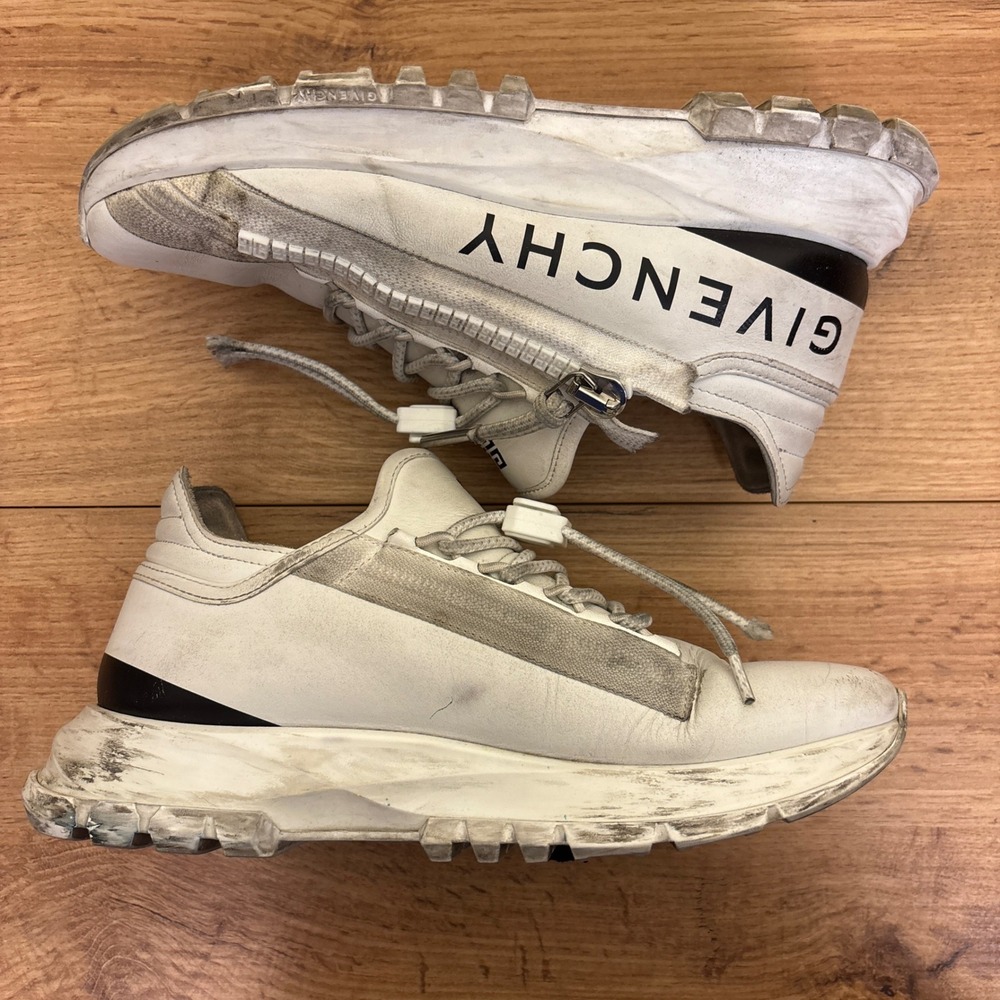 GIVENCHY Spectre Zip‎ Runner Sneaker Size 37 White Leather Designer Shoes - Picture 8 of 16